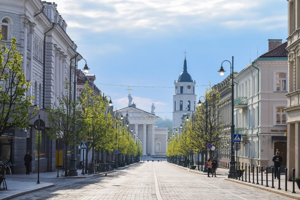 Street View of a City in Lithuania 